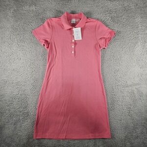 Talbots T Shirt Dress Girl 18 Pink Button Sheath Sporty Tennis Preppy Pickleball